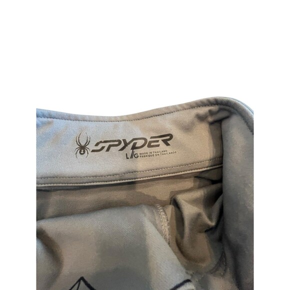 SPYDER WEB 1/4 Zip Pullover Long Sleeve Mens Shirt Sz Large Greys - Picture 3 of 8